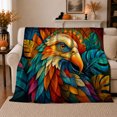 thumbnail image 1 of Vibrant Mandala Eagle Autumnal autumn celebration, Festive autumn celebration Scene, Warm Flannel Blanket for Living Room and Reading Nook, Art Lovers autumn celebration Gift, Festive Home Decor, 1 of 9