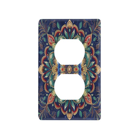 Vibrant Mandala Pattern Light Switch Cover Switch Plate Outlet Cover Plug Cover for Electrical Outlet