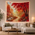 thumbnail image 1 of Vibrant Maple Tree on Forest Path with Stream in Autumn, Serene Illustration for Nature Lovers, Botanical Wall Art, Housewarming Gift, Tapestry Wall Hanging for Bedroom and Living Room, 1 of 7