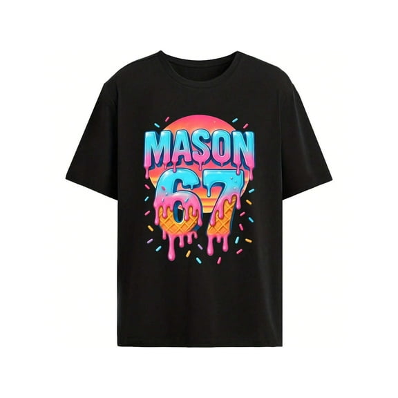Vibrant Mason 67 Dripping Candy Print Unisex Graphic T-Shirt