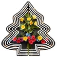 thumbnail image 1 of Vibrant Metal Hanging Christmas Tree Wind Spinner - Decorative Floral Design with Yellow & Pink Daisies Perfect for Garden & Yard, 1 of 7