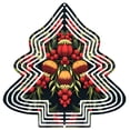 thumbnail image 1 of Vibrant Metal Hanging Christmas Tree Wind Spinner - Decorative Garden Ornament with Red Berries Orange Fruits & Green Leaves, 1 of 7