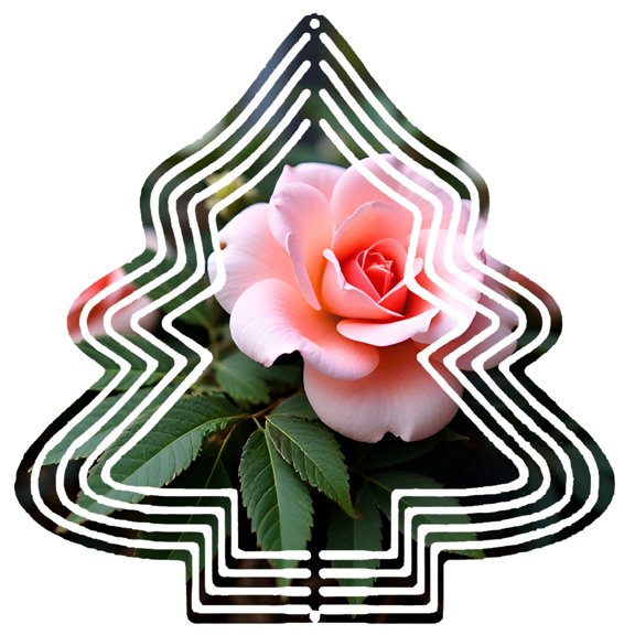 Vibrant Metal Hanging Christmas Tree Wind Spinner - Elegant Garden Decoration with Geometric Design Green Accents