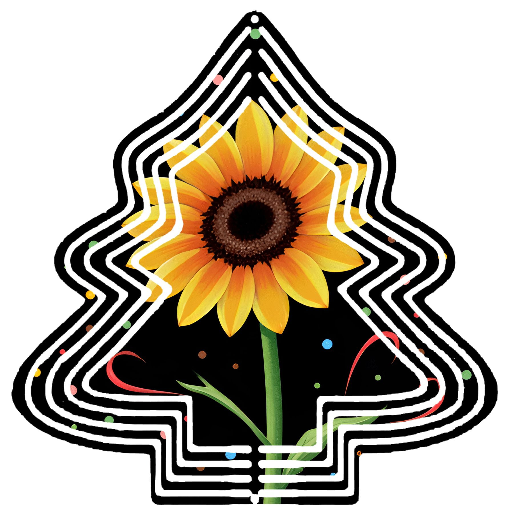 Vibrant Metal Hanging Christmas Tree Wind Spinner - Festive Design with ...