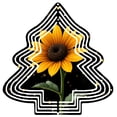 thumbnail image 1 of Vibrant Metal Hanging Christmas Tree Wind Spinner - Geometric Design with Sunflower Motif Concentric Circles & Festive Golden Dots, 1 of 7