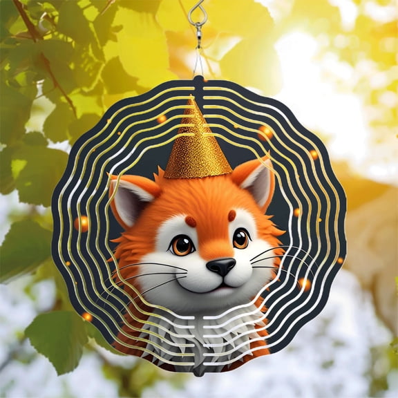 Vibrant Metal Hanging Wind Spinners & Chimes - Dynamic Concentric Circle Design for Festive Yard & Garden Decor