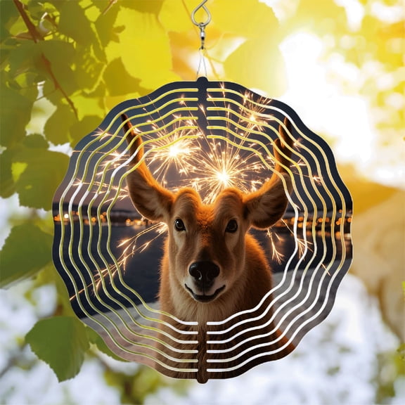 Vibrant Metal Hanging Wind Spinners & Chimes - Festive Design for Yard & Garden Reflective Patterns Perfect for Celebrations