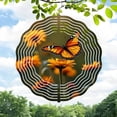 thumbnail image 1 of Vibrant Metal Hanging Wind Spinners & Chimes - Intricate Butterfly & Flower Design Perfect for Yard & Garden Decor, 1 of 6