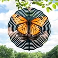 thumbnail image 1 of Vibrant Metal Hanging Wind Spinners & Chimes for Yard & Garden - Stunning Butterfly Design with Black & White Patterns Eye - Catching Decor, 1 of 6
