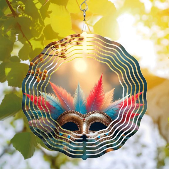 Vibrant Metal Hanging Wind Spinners & Chimes for Yard - Intricate Patterns with Gem - like Accents Perfect for Festive Decor