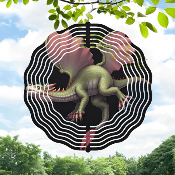 Vibrant Metal Hanging Wind Spinners - Dynamic Circular Pattern Design for Yard & Garden - Eye - Catching Wind Chimes