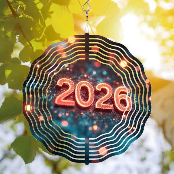 Vibrant Metal Hanging Wind Spinners with Concentric Wave Patterns - Festive Garden Wind Chimes for Yard Decor 2026 Edition