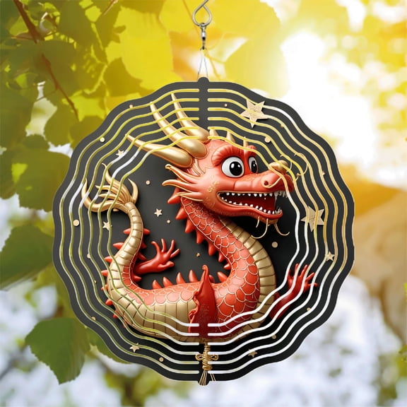 Vibrant Metal Wind Spinner & Chime - Intricate Scales Playful Expression Dynamic Motion Design for Yard & Garden Decor