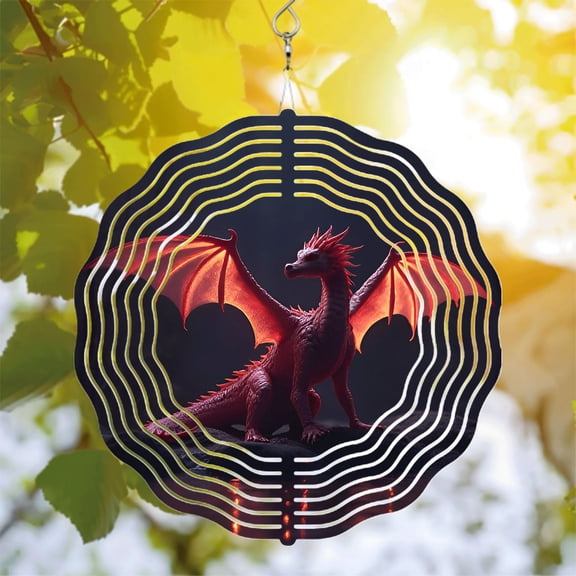Vibrant Metal Wind Spinner - Intricate Scales & Concentric Wave Design for Stunning Yard & Garden Decor