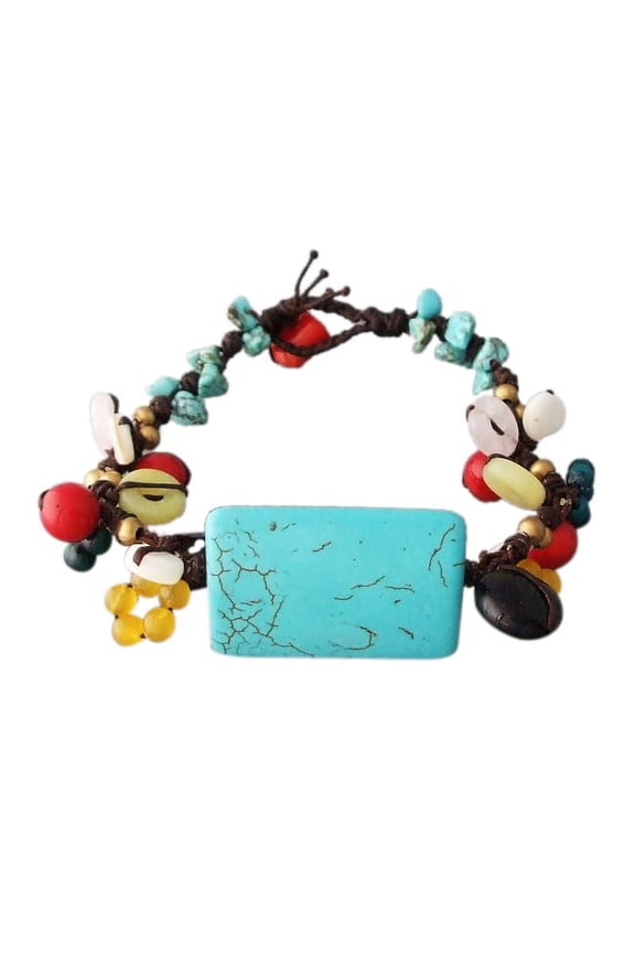 Unique Handmade Rectangle/Cluster Stone Cuff/Bracelet