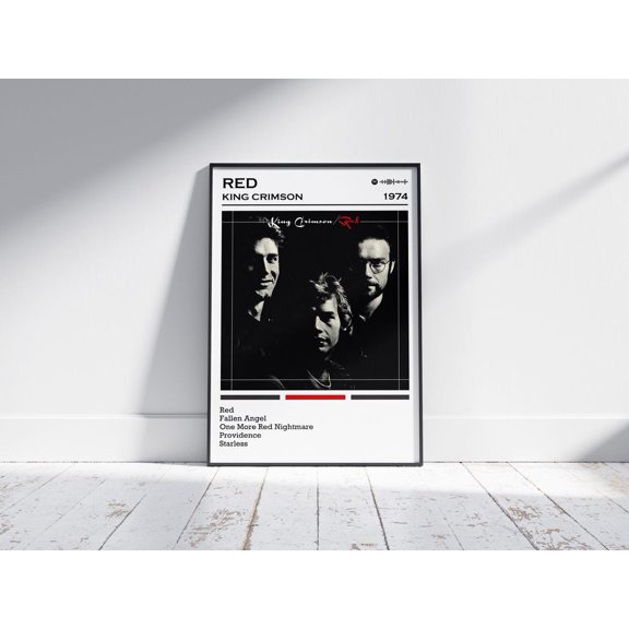 Vibrant Monochromatic Red Conceptual Human Emotion Scene Wall Art, Unframed Poster