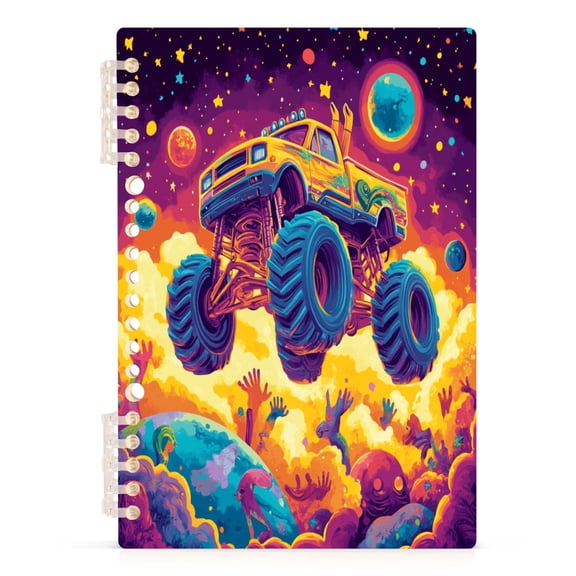 Vibrant Monster Truck Notebooks 1-subject Journal 60 Sheets A5 College Ruled Paper Detachable Ring 8.3"x5.7"