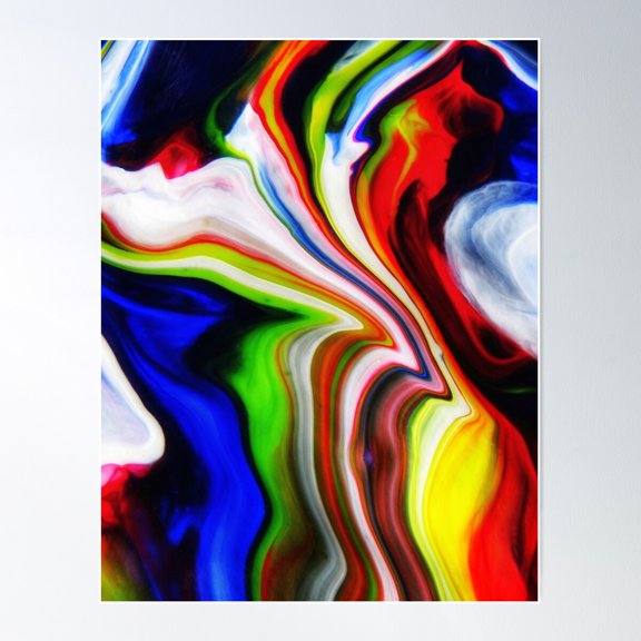 Vibrant Multi Color Abstract Design, Tropical Water Colors, Colorful Trippy Explosion Design Poster Wall Art, Modern Wall Decor For Living Room Bedroom, 8x12 UNFRAMED