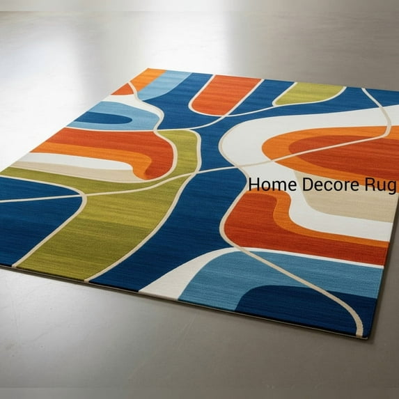Vibrant Multi-Color Hand Tufted Rug – Abstract Custom Area Carpet for Contemporary Bedrooms