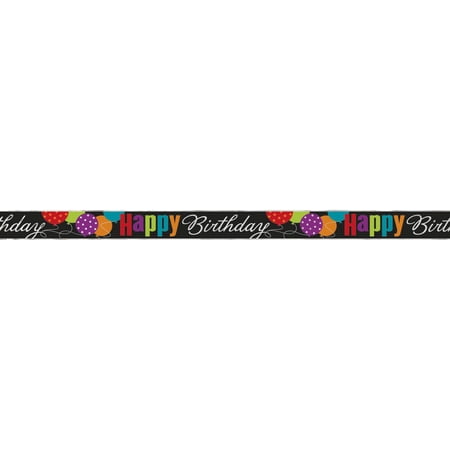 Vibrant Multicolor Foil Birthday Cheer Banner (12 ft), 1 Count - Unique & Eye-catching Design, Perfect Party Centerpiece For Special Celebrations price history and forecast - Unique Industries 45832