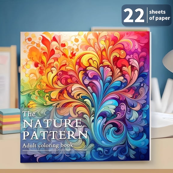 Vibrant Nature Pattern Writing Journal, Aesthetic Abstract Floral Cover Notebook for Notes & Sketching