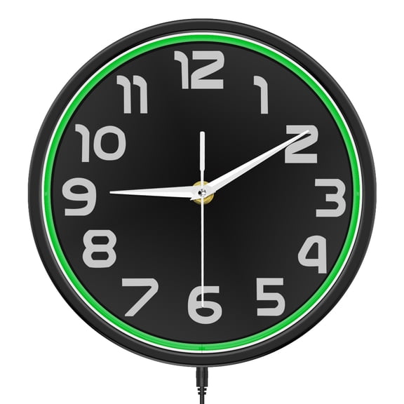 Vibrant Neon Light Wall Clock for Bar Man Cave Game Room LED Lighting Metal Frame Round Clock Industrial Retro Home Decor Watch