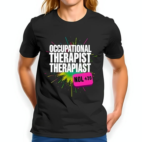 Vibrant Occupational Therapist T-Shirt with Design & Playful 'NOL  20' Rectangle - Soft Cotton Short Sleeve Crew Neck