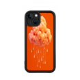 thumbnail image 1 of Vibrant Orange Cloud Design iPhone 15 Case - Lightweight Yellowing Resistant Dripping Effect Soft Fluffy Material Black Border Perfect Fit for iPhone 15, 1 of 6