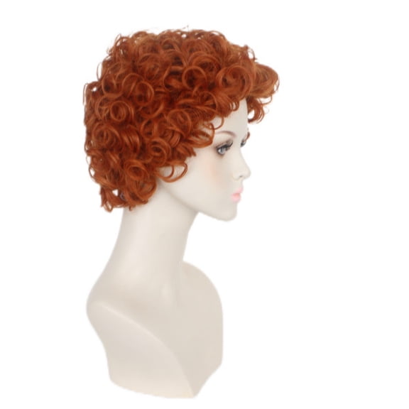 Vibrant Orange Curly Wig for Women - High Temperature Resistant Fluffy Hairstyle for Festivals and Parties