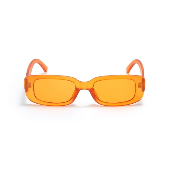 Vibrant Orange Frame Square Sunglasses - Orange Lens UV400 Trendy Fashion Eyewear