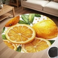 thumbnail image 1 of Vibrant Orange Fruit Pattern Round Carpet Living Room Bedroom Home Decoration Coffee Table Mat Lounge Rug Chair Mats, 1 of 5