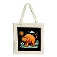 thumbnail image 1 of Vibrant Orange Lion Canvas Tote Bag - Multifunctional Reusable Shopping Bag with Cheerful Design for Parties Travel & Shopping, 1 of 4