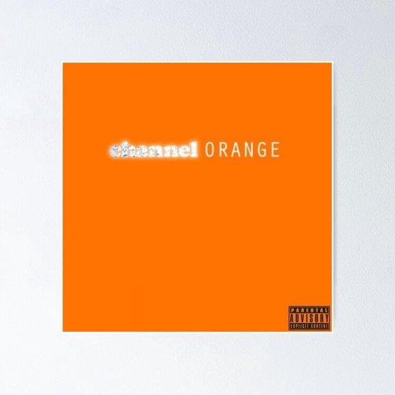 Vibrant Orange Minimalist R&B Album Tracklist Graphic Wall Art, Unframed Poster