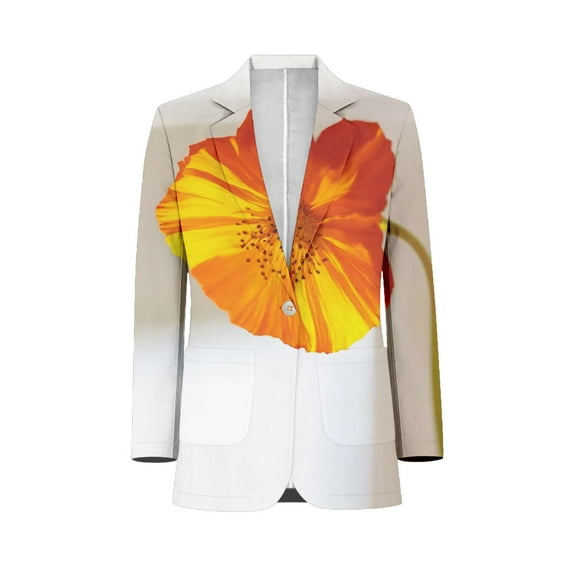 Vibrant Orange Poppy Bloom Men Blazers Slim Clothing Summer Jacket Man Oversize Daily Suits Tops