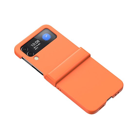 Vibrant Orange Ultra-Thin PC Phone Case for Samsung Galaxy Z Flip4 5G, Full Coverage Shockproof Back Cover with Hinge Protection, Anti-Fingerprint Skin-Feel Macaron Case (Orange)