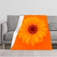 thumbnail image 1 of Vibrant Orange & Yellow Floral Pattern Flannel Blanket - Soft Cozy Durable for Sofa Travel Bed & Chair - Warm Aesthetic, 1 of 5