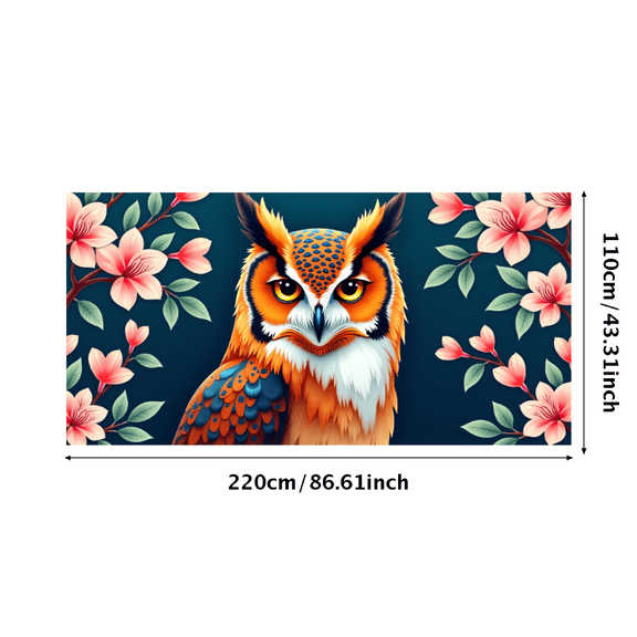 Vibrant Owl Design with Pink Flowers Background Banner Party Decorations Backdrop for Photo Booth Events Gatherings Celebrations Festival Decor