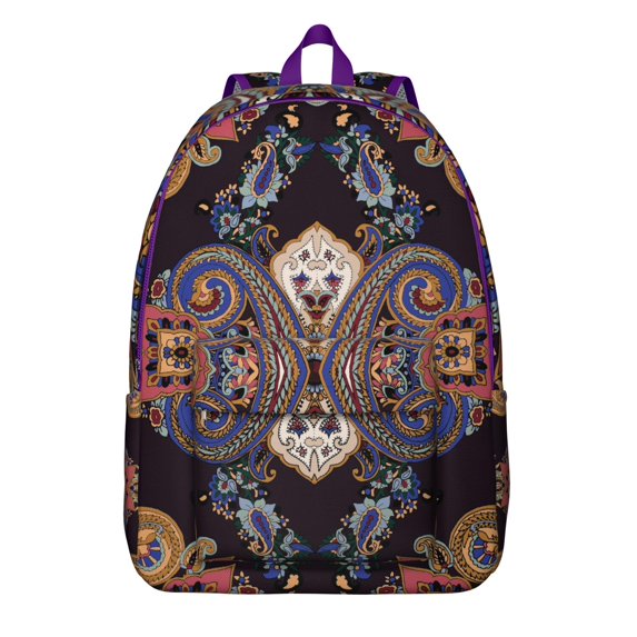 Vibrant Paisley Design Backpack, Boho Themed School Bag for Teens and Adults, Reliable Laptop Carrier for Campus, Ideal Gift for the New School Year