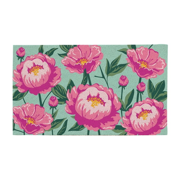 Vibrant Pansies Coir Mat