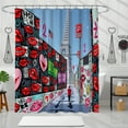 thumbnail image 1 of Vibrant Parisian Street Art Shower Curtain with Design - Bold Graffiti Style, 1 of 5