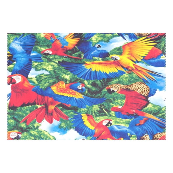 Vibrant Parrots 12x18in Heat-Resistant Non-Slip Place Mat, Durable and Wrinkle-Resistant