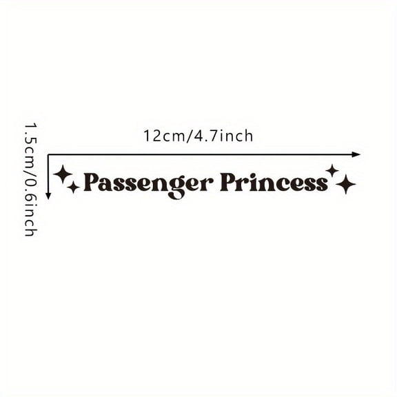 Vibrant Passenger Princess Rear View Mirror Decal - Self-Adhesive Vinyl Graphic Sticker with Glossy End - Fantasy Theme Car Accessory for Girlfriend Or Women Truck Owners
