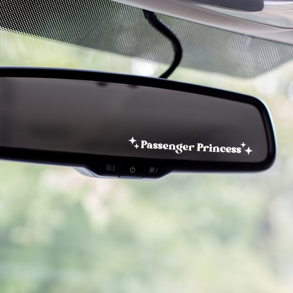 Vibrant Passenger Princess Rear View Mirror Decal - Self-Adhesive Vinyl Graphic Sticker with Glossy End - Fantasy Theme Car Accessory for Girlfriend Or Women Truck Owners