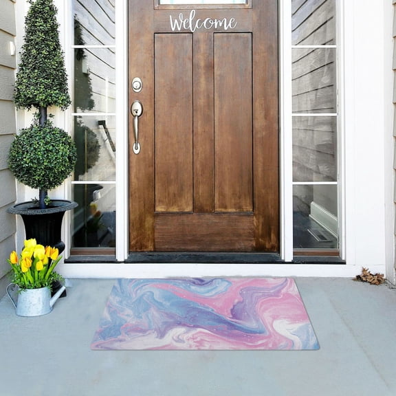 Vibrant Pastel Marble Texture Doormats Welcome Mats Gate Pads Entryway Outdoor 32" x 20"