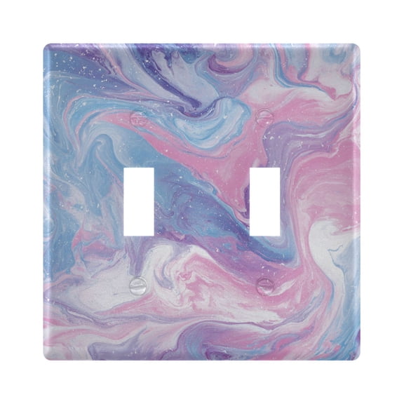 Vibrant Pastel Marble Texture Light Switch Cover Electrical Outlet Cover Replaceable Wall Plates 2-Gang