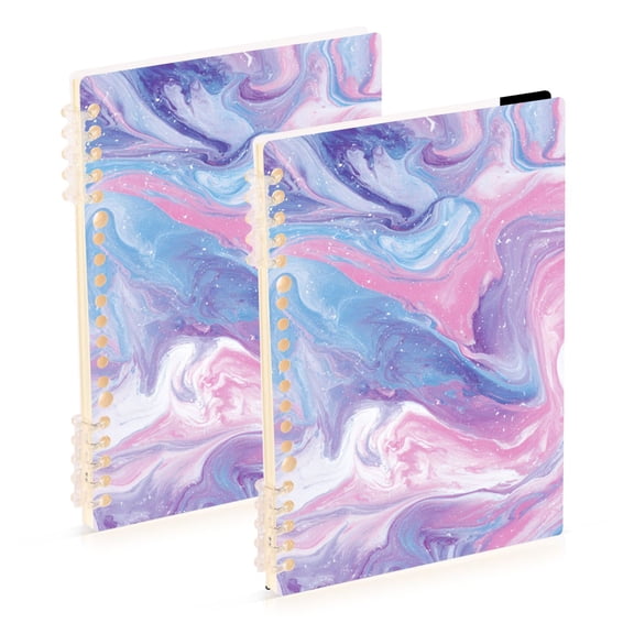 Vibrant Pastel Marble Texture Notebook Detachable Coil Notebook Diary Plan Book A5 Size 60 Pages 1 Pack