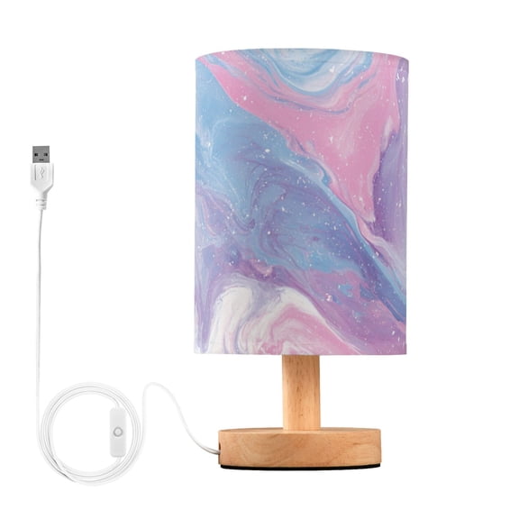 Vibrant Pastel Marble Texture Table Lamp with USB Port LED Warm Light Lamp Night Light Home Decor