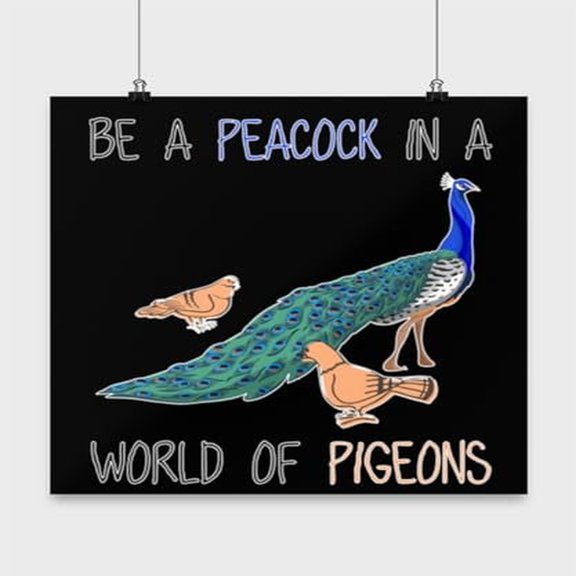 Vibrant Peacock Art - Bird Lovers - 13x13 Poster Print - Colorful Wall Decor