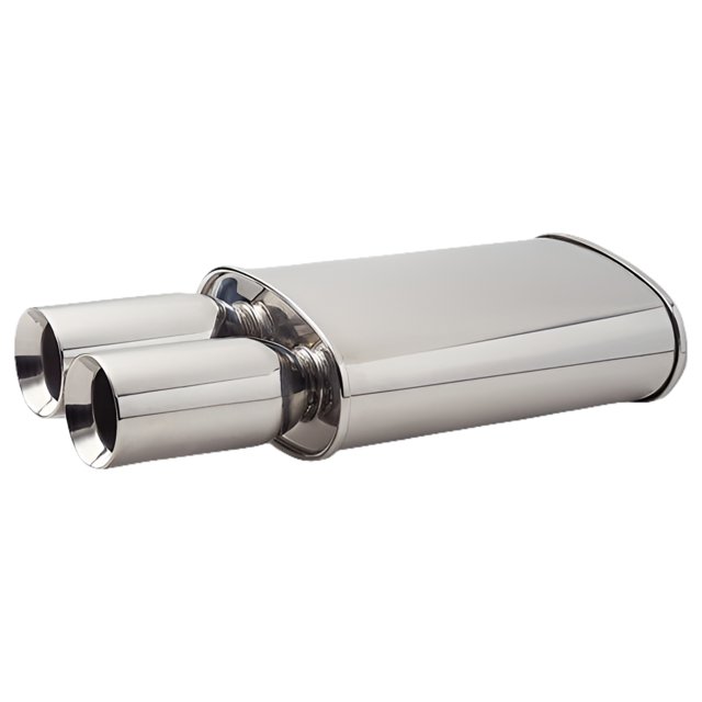 Vibrant StreetPower Turbo Oval Muffler w/ 4.5in x 3in Oval Tip Angle Cut Rolled Edge 3in inlet I.D. main image 1