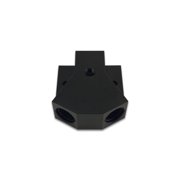 Vibrant Billet Aluminum Y-Block Fitting with 1/8in NPT Port -8AN x Dual -8AN ORB